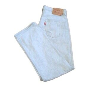 Levis 501 Button Fly Off-white No Tab Straight Leg Original Fit Premium 36 X 34